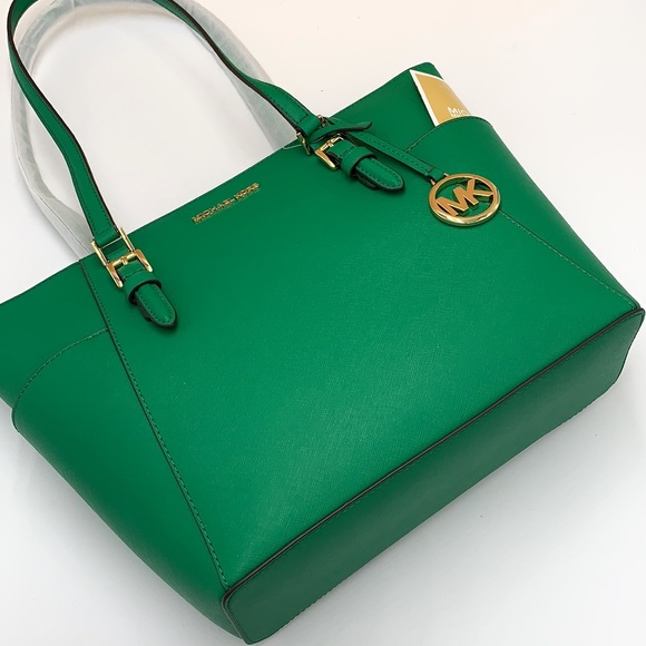 MICHAEL KORS CHARLOTTE LARGE TOP ZIP TOTE PALMETTO GREEN COLOR - Picture 15 of 16